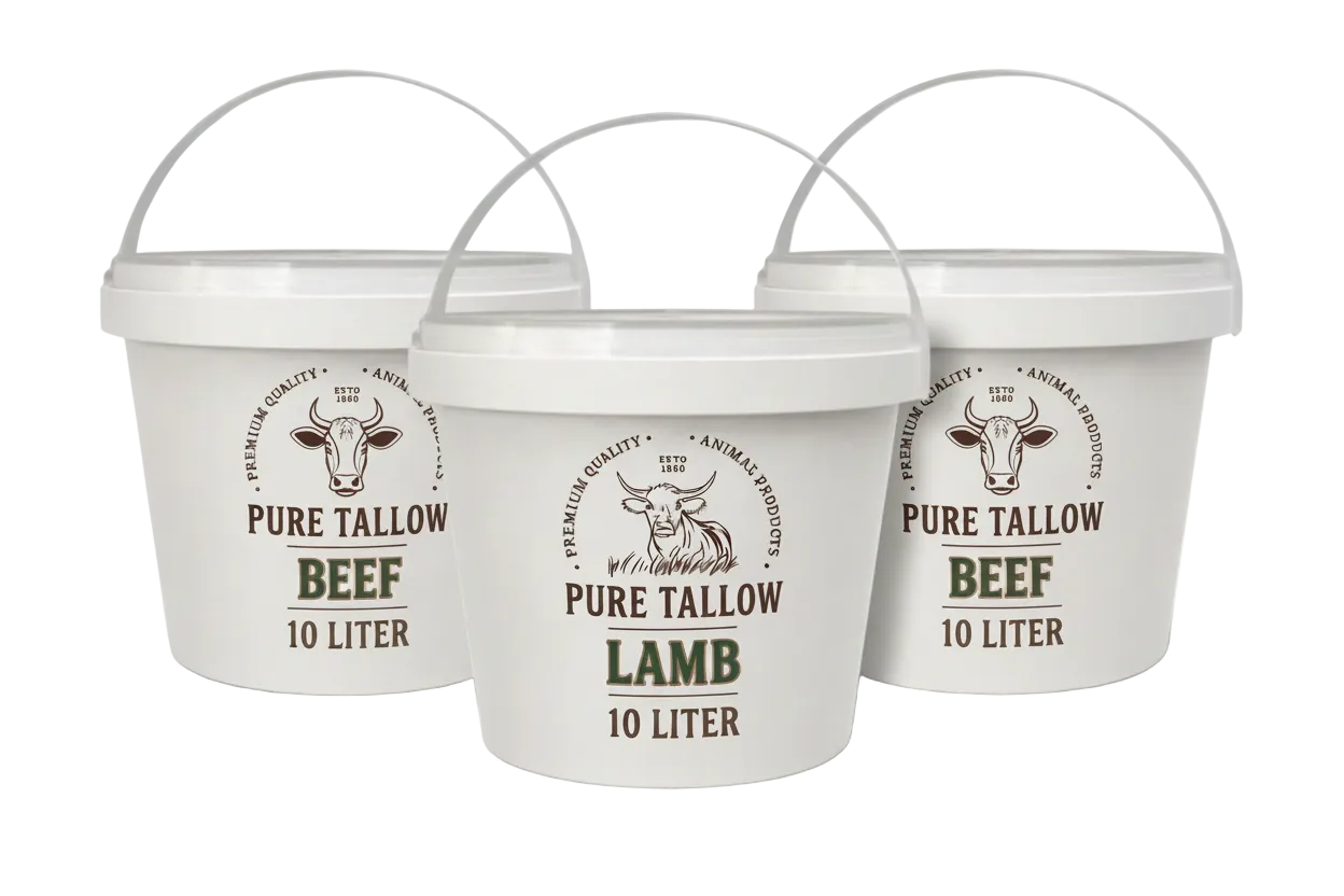 2 Beef Tallow and 1 Lamb Tallow Buckets