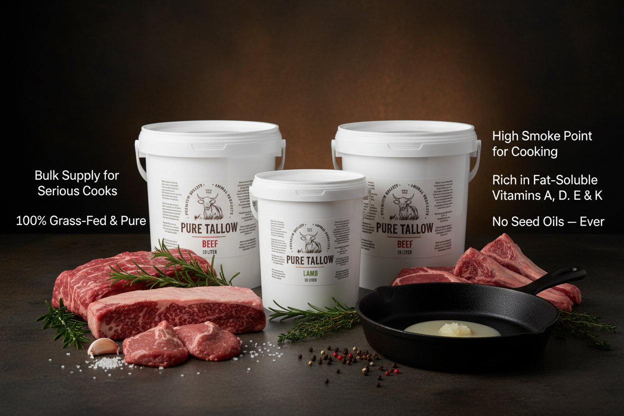 2 x 10L Beef Tallow, 1 x 10L Lamb Tallow Benefits