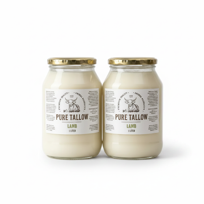 2x1L Lamb Tallow Consol Glass – Square