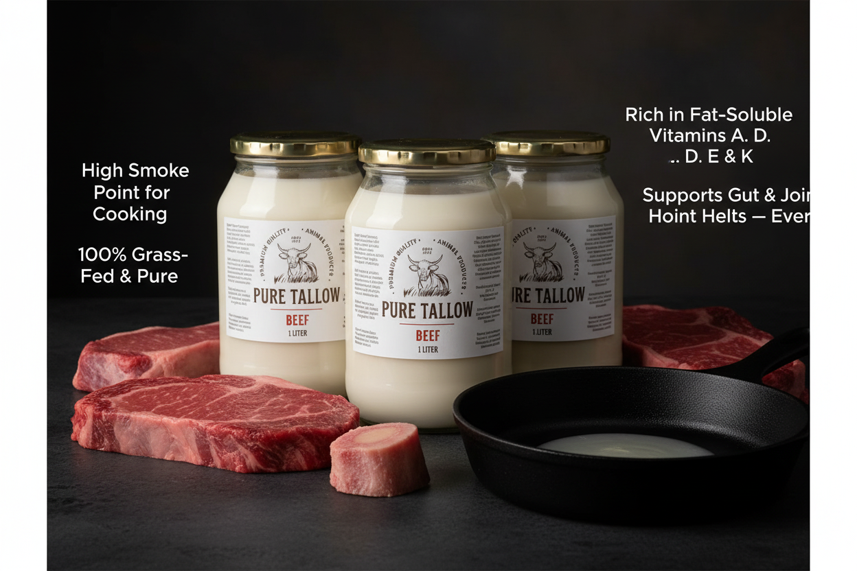 3 x 1L Beef Tallow Consol Glass Benefits