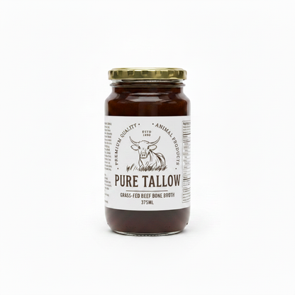375ml Grass-Fed Beef Bone Broth - Pure Tallow