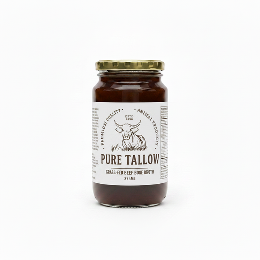 375ml Grass-Fed Beef Bone Broth - Pure Tallow