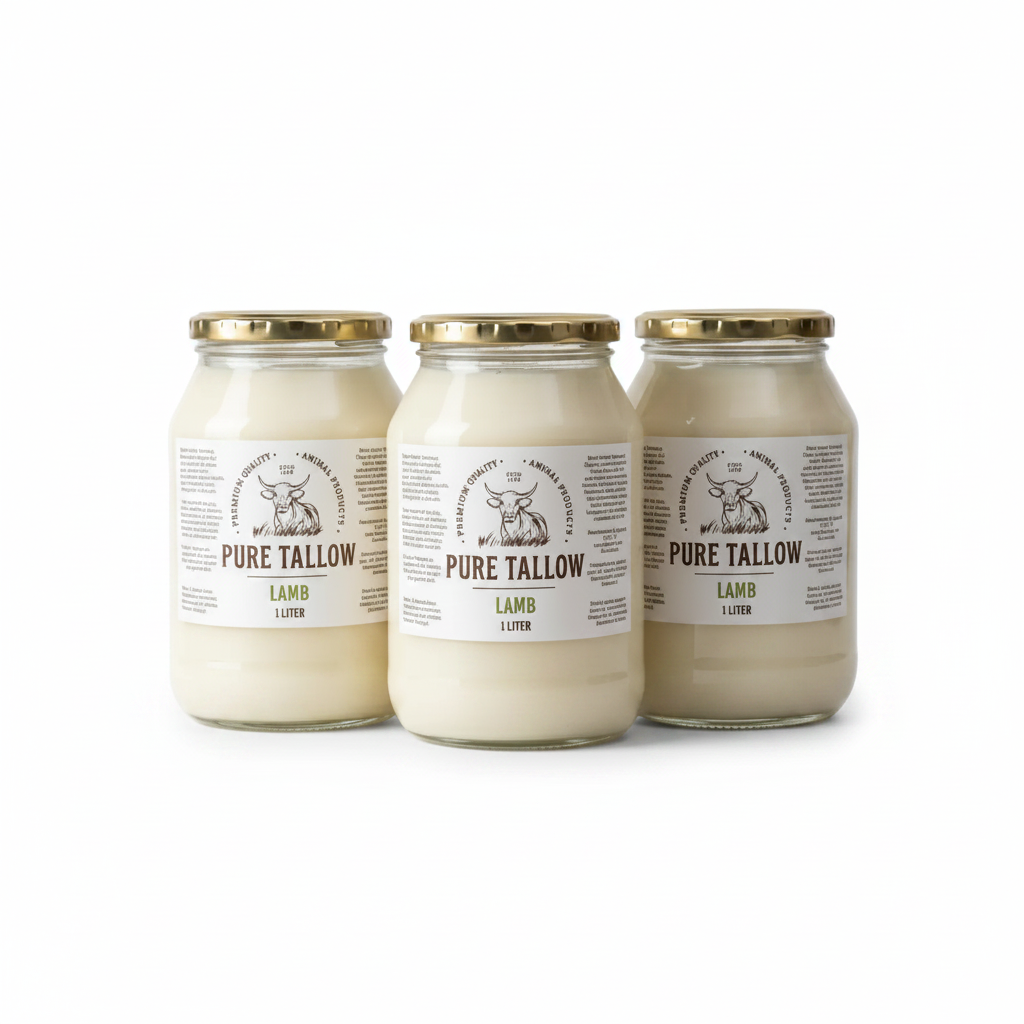 3x1L Lamb Tallow Consol Glass – Square