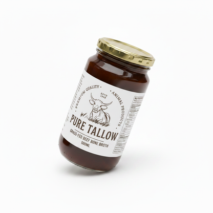500ml Grass-Fed Beef Bone Broth - 3/4 Angle