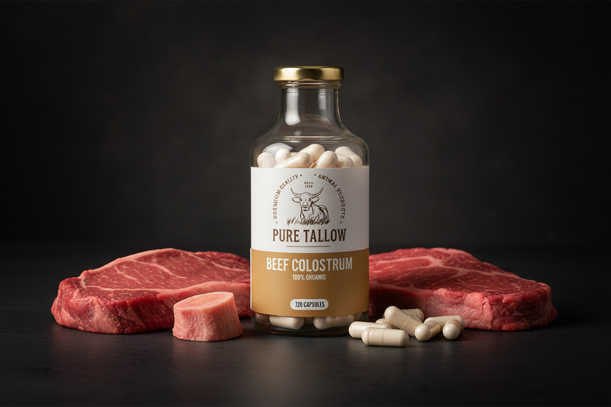 Beef Colostrum Glass Side Angle