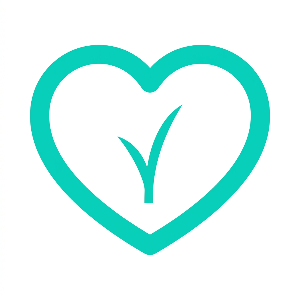 Bright teal outlined grass-fed heart