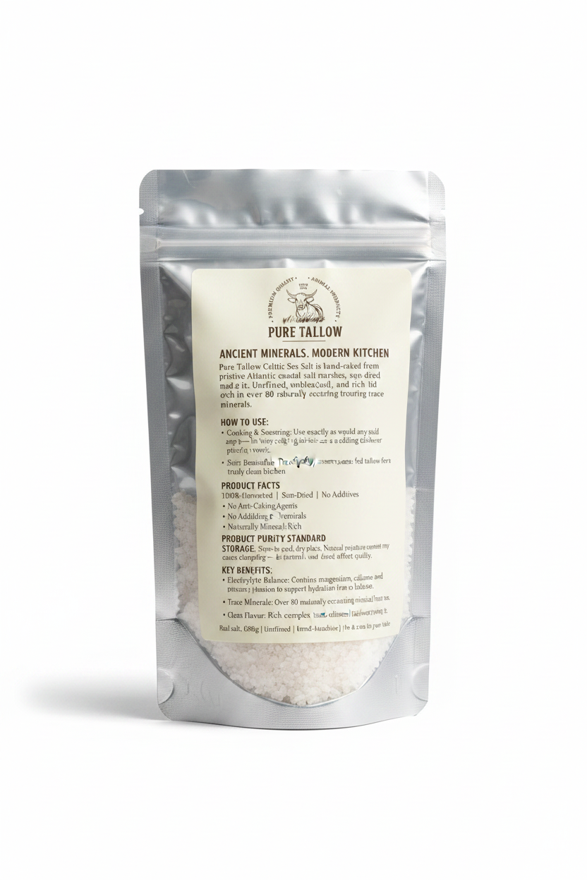 Celtic Sea Salt Back Label with Pure Tallow Logo