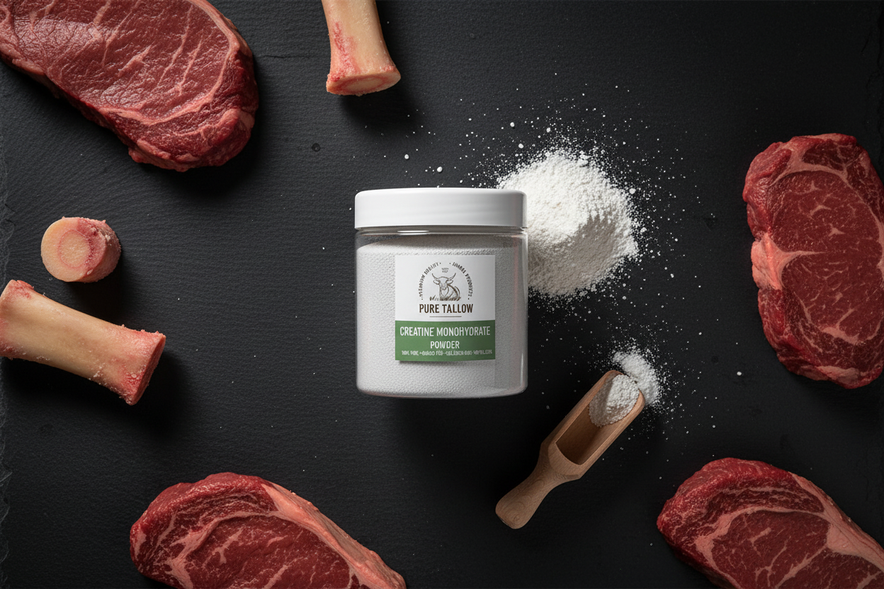 Creatine Monohydrate Flat Lay