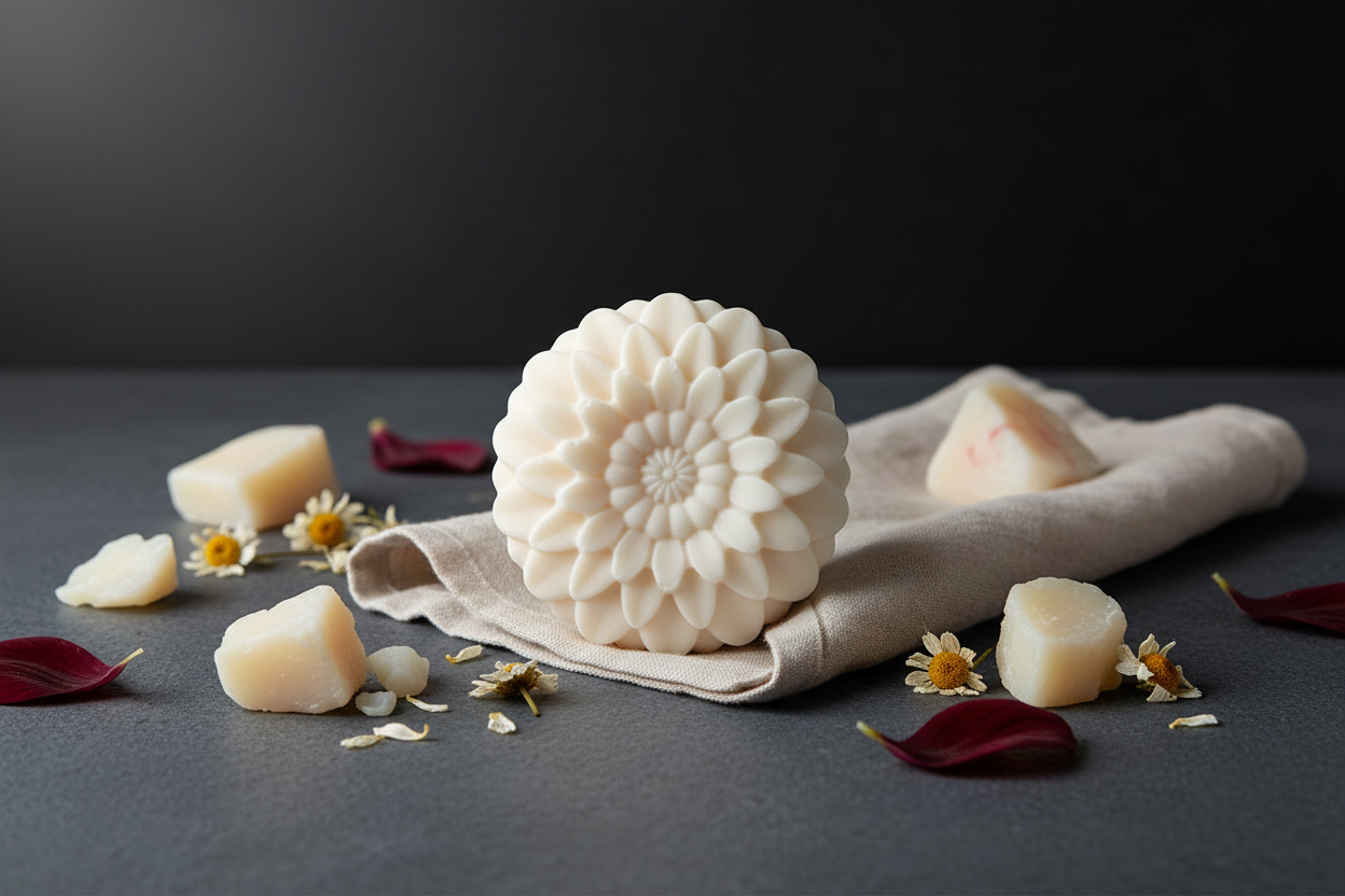 Dahlia Tallow Soap Side Angle