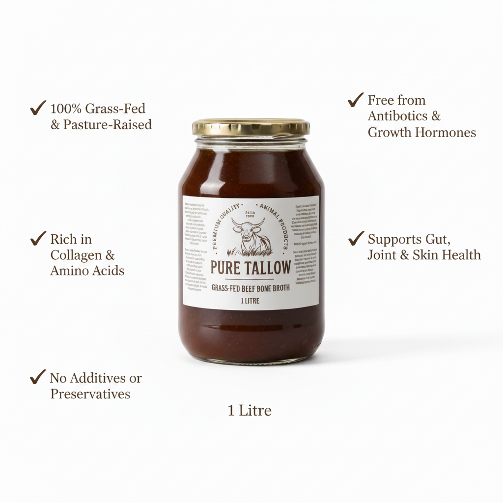 Grass-Fed Beef Bone Broth Benefits - Pure Tallow