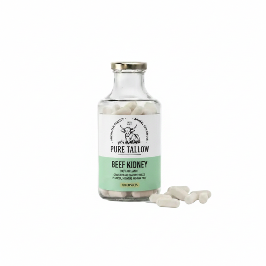 Grass-Fed Beef Kidney 120 Capsules – Square