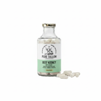 Grass-Fed Beef Kidney 120 Capsules – Square