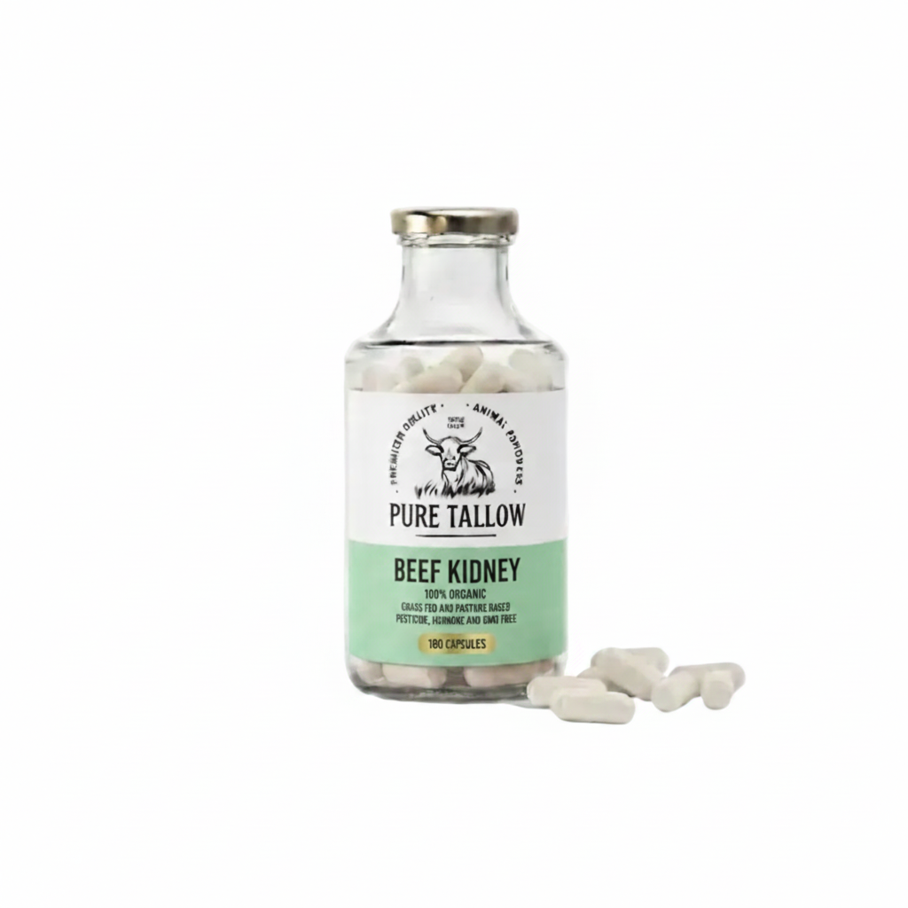 Grass-Fed Beef Kidney 180 Capsules – Square Fixed