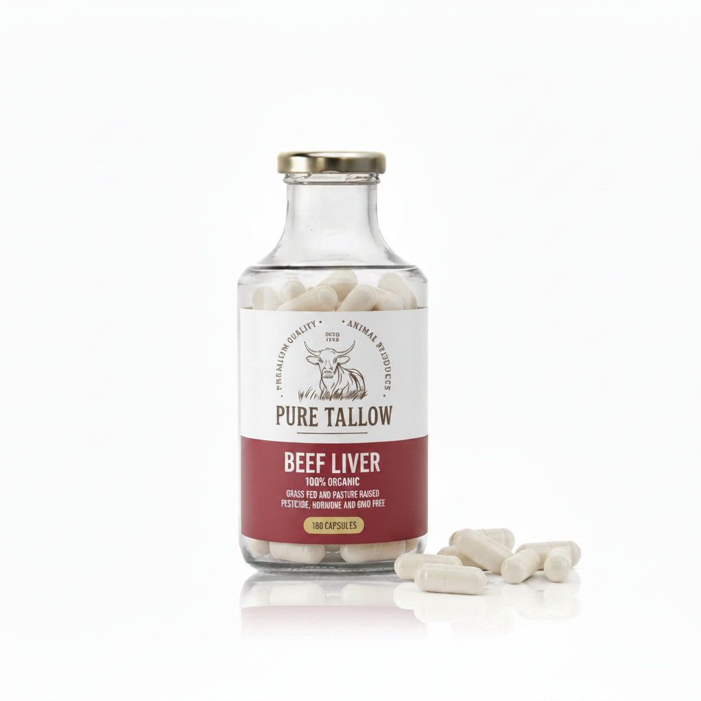 Grass-Fed Beef Liver 180 Capsules – Square