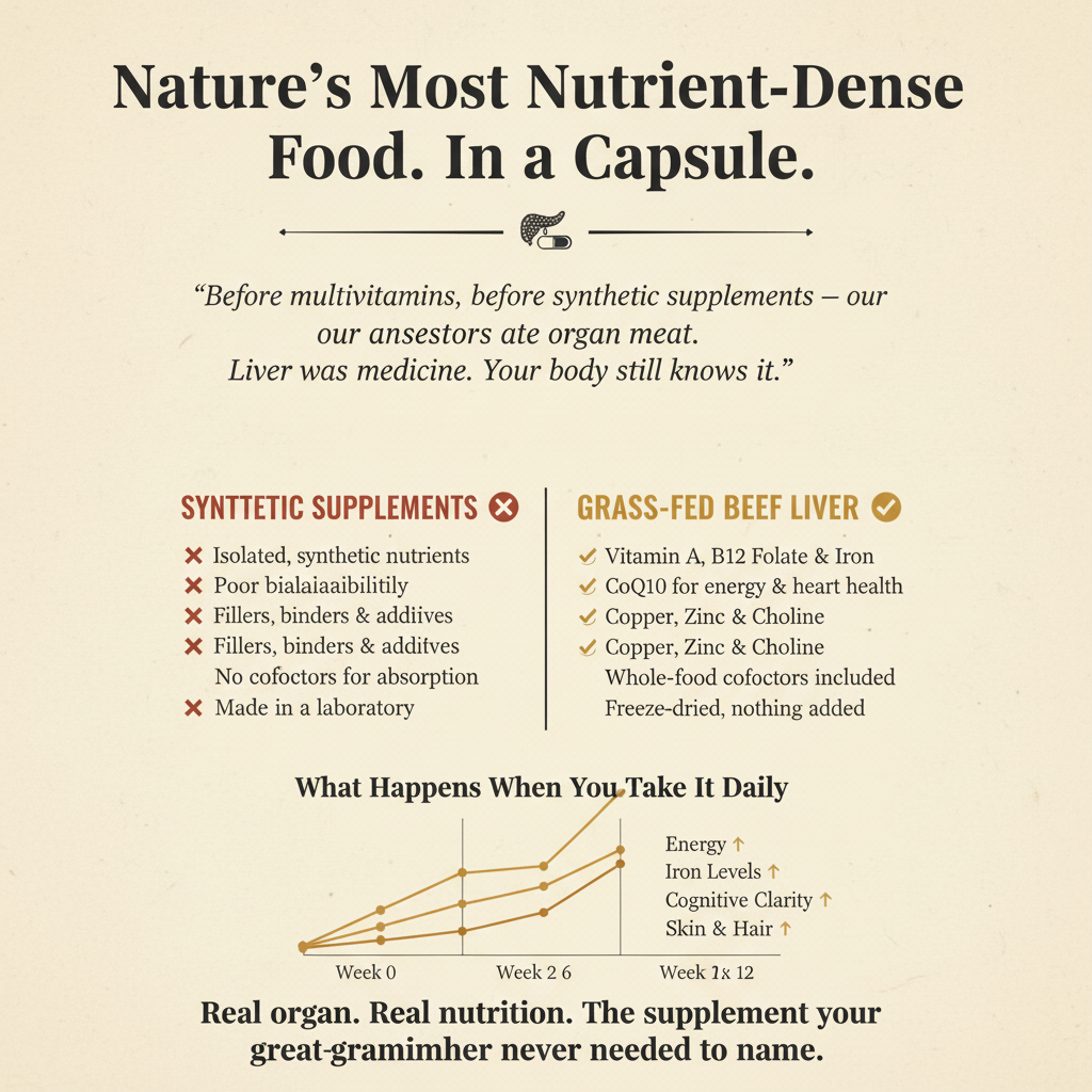 Grass-Fed Beef Liver Capsules Infographic