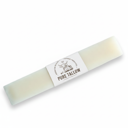 Pure Tallow laundry soap bar, 370g, 28cm long, with the Pure Tallow paper sleeve label
