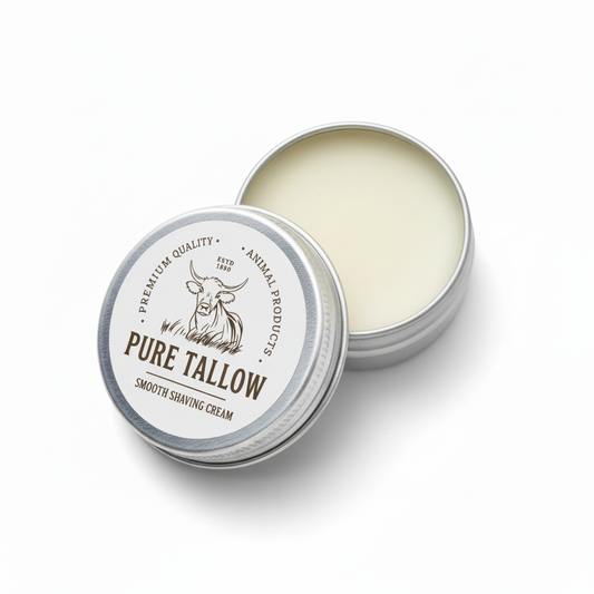 Pure Tallow Smooth Shaving Cream tin – white background hero shot