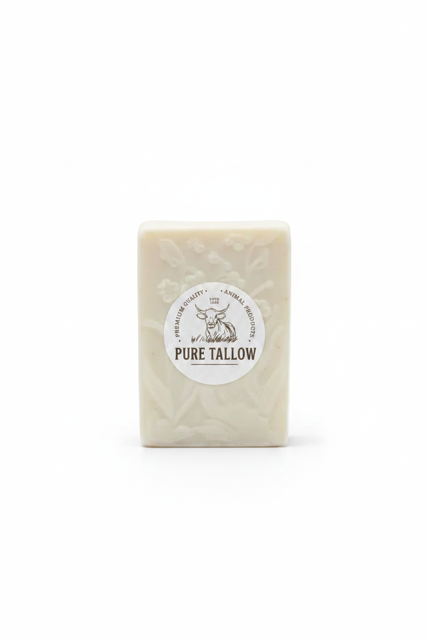 Pure Tallow Bar Soap with Round Label