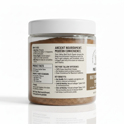 Pure Tallow Beef Bone Broth Powder – Back Label 1024x1024