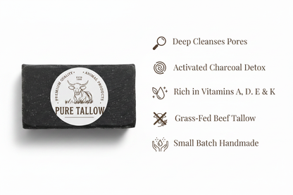 Pure Tallow Charcoal Soap – Benefits Image