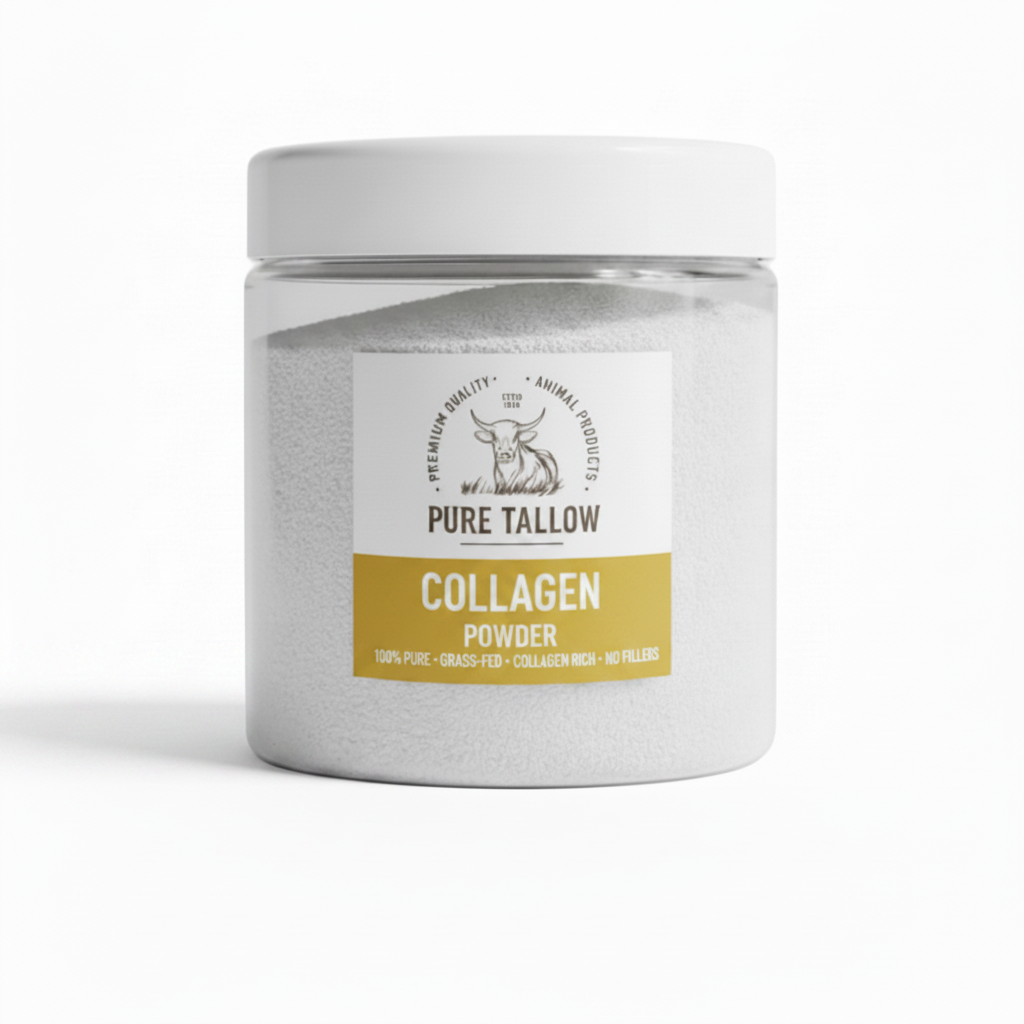 Pure Tallow Collagen Powder - White Logo Yellow Band