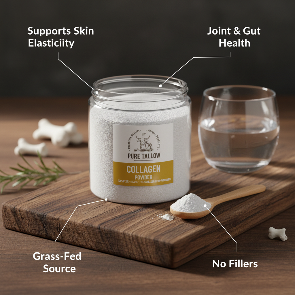 Pure Tallow Collagen Powder - Woody Lifestyle Benefits Shot