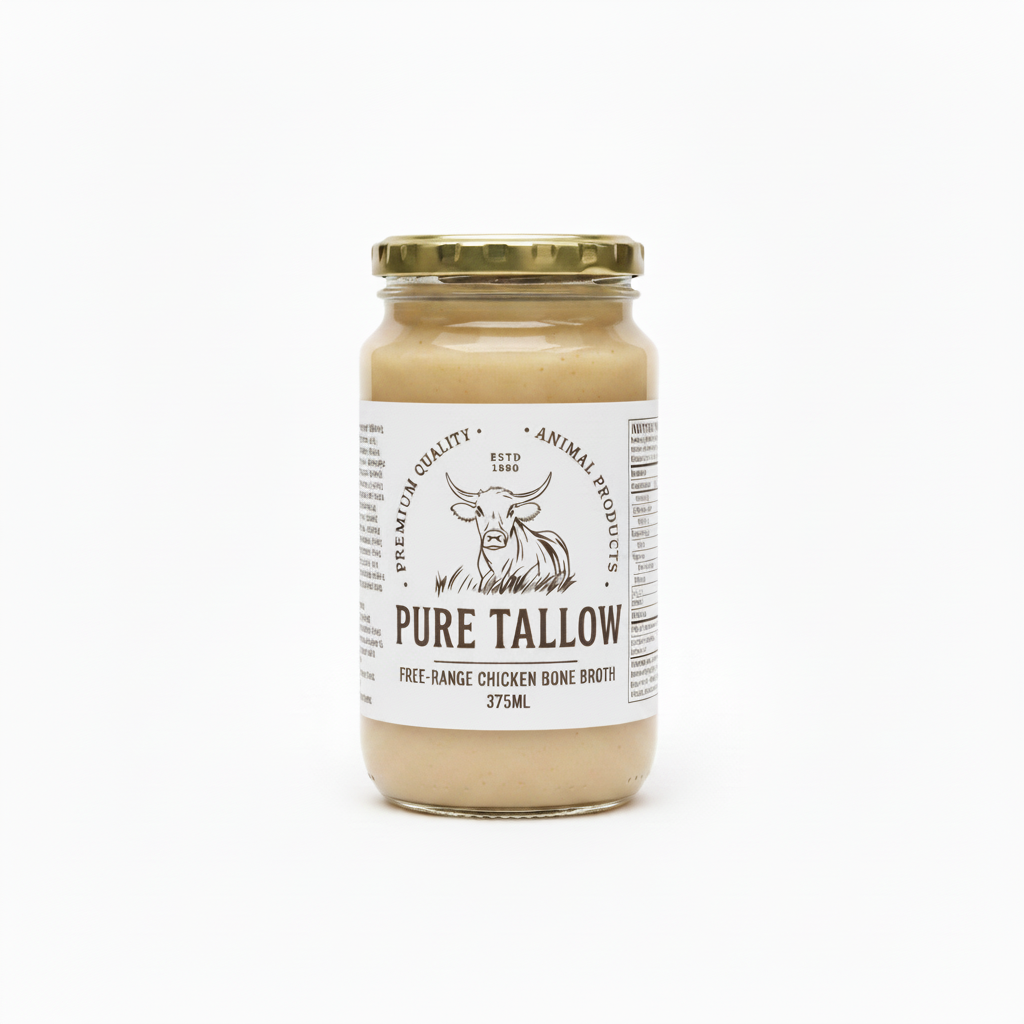 Pure Tallow Free-Range Chicken Bone Broth – 375ml