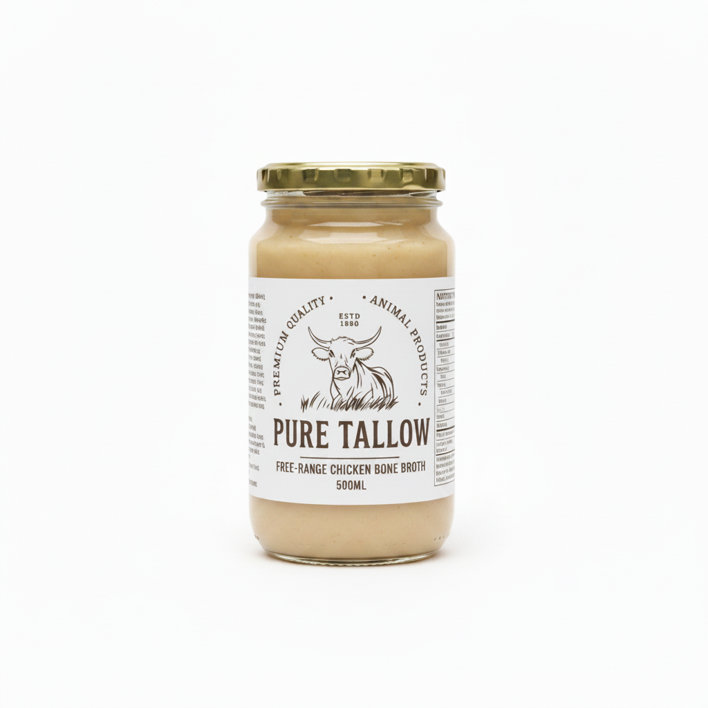 Pure Tallow Free-Range Chicken Bone Broth – 500ml