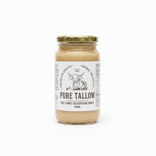 Pure Tallow Free-Range Chicken Bone Broth – 500ml