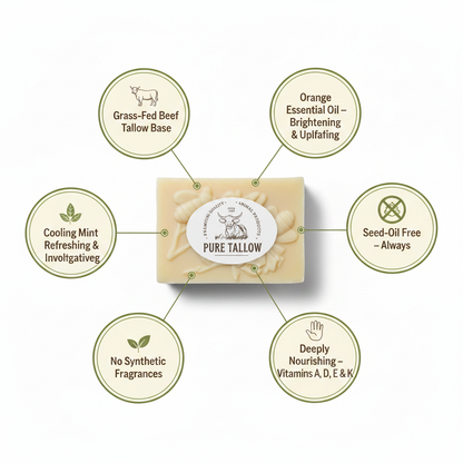 Pure Tallow Orange & Mint Soap Benefits