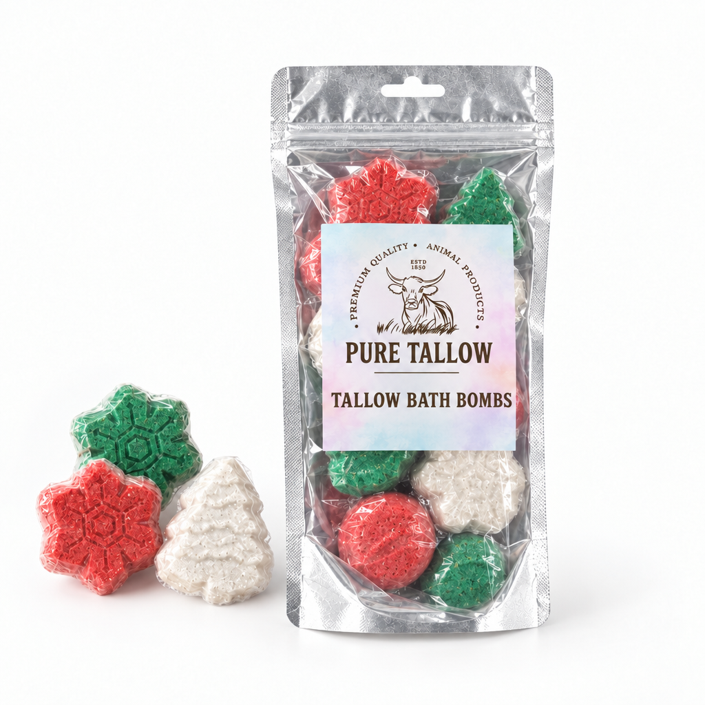 Straightened Pure Tallow bath bomb pouch photo